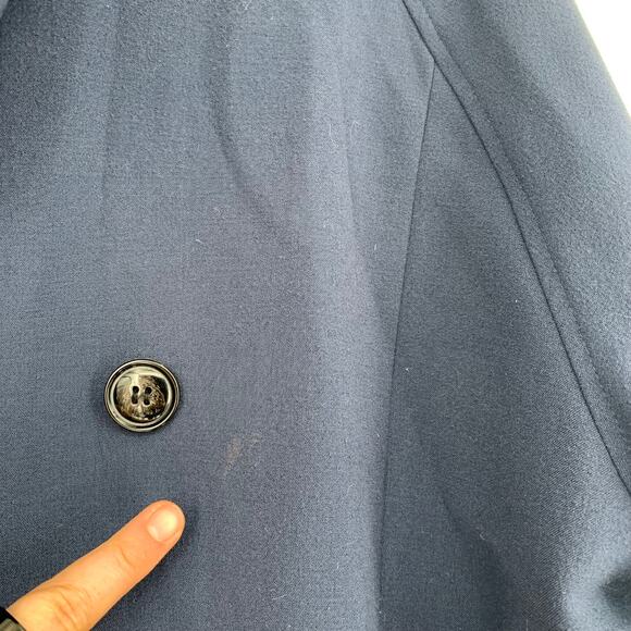Storm & Marie Haya Ja Navy Blue Polyester Blend Trench Coat Size Medium - Picture 7 of 7